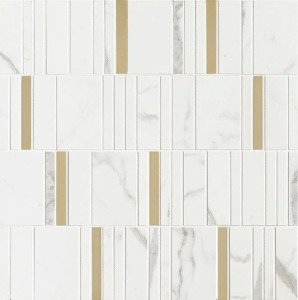 Marazzi Allmarble RIV Statuario Lux Mosaico Barcode 40x40 M8H9 mozaika ścienna dekoracyjna