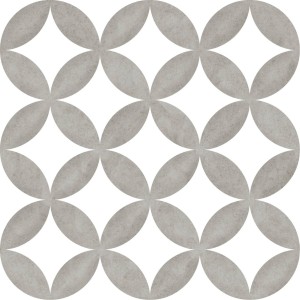 Płytki graficzne bialo-szare kółki Mayolika Absolut District Circles Grey 20x20