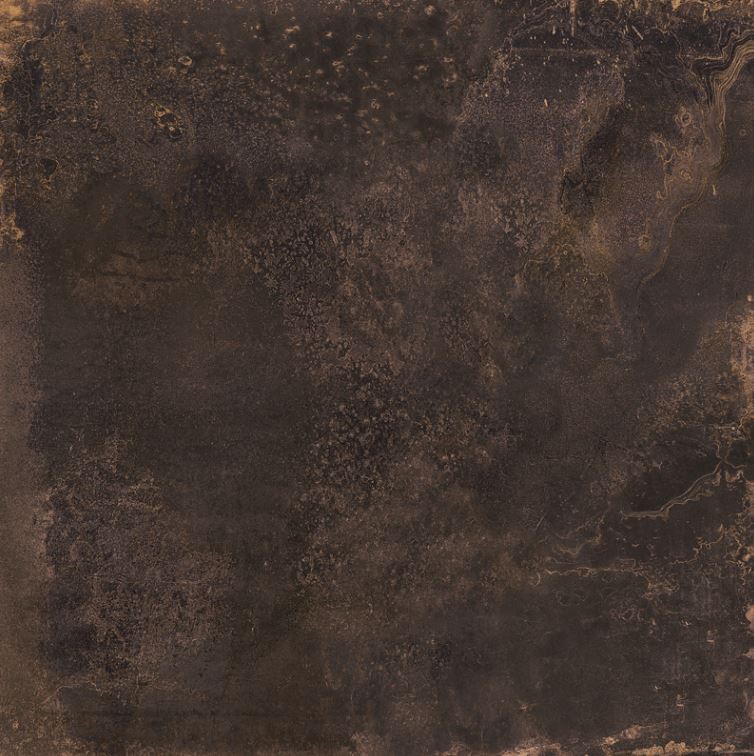 Płytki grafit przetarte ze rdzą metalizowane industrialne Sant Agostino Oxidart Black 90x90 79392