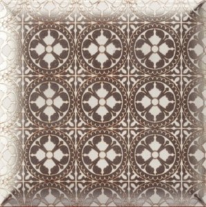 Płytki orientalne brazowe Mainzu Dekor Metal White 15x15