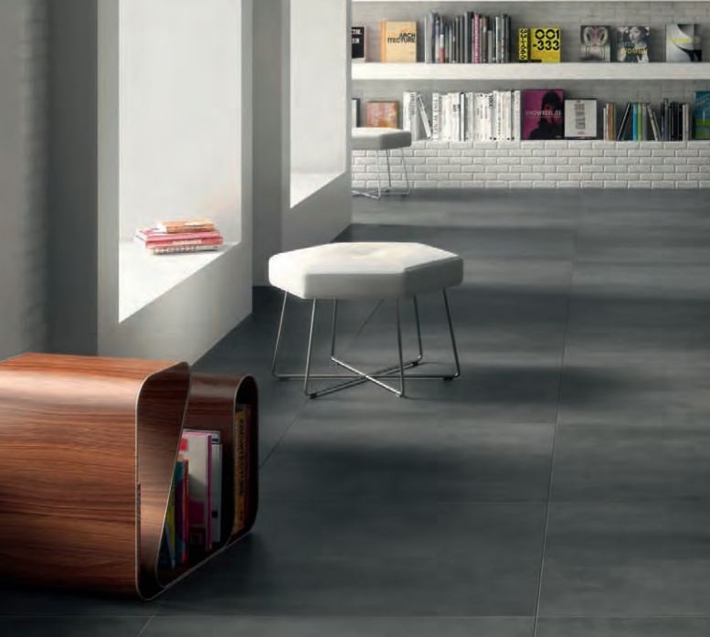 Płytki ciemne szare beton Casalgrande Padana Beton Mud 75,5x75,5 38073