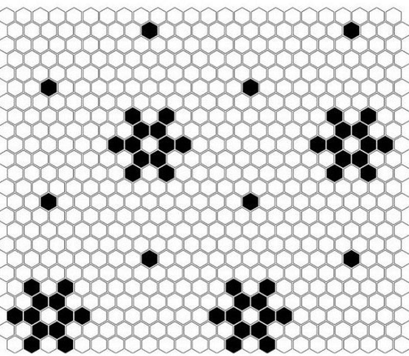Dunin Mini Hexagon B&W Snow 26x30 mozaika heksagonalna 103879