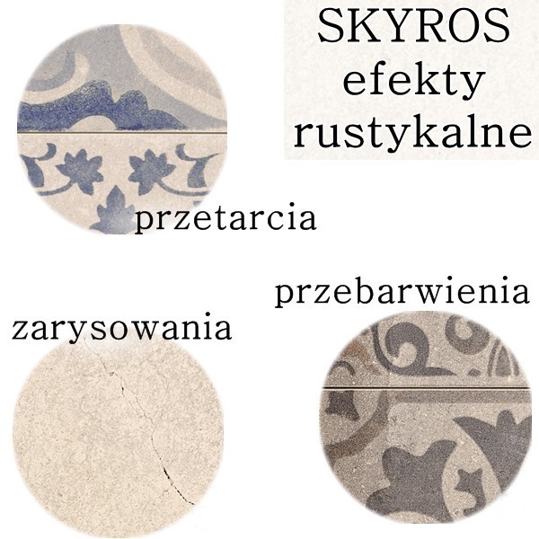 Płytki patchworkowe niebieskie beż Realonda Skyros Deco Blanco 44x44 10407