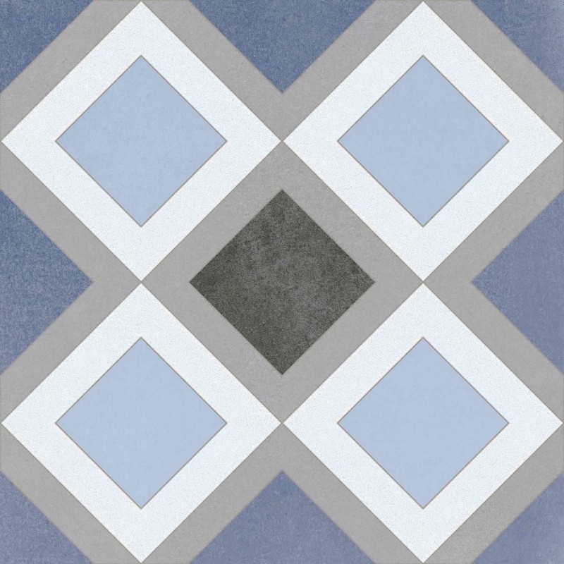 Płytki patchwork szaro-niebieskie grafitowe Mayolika Absolut Matanzas Patchwork 20X20 77764