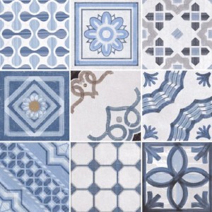 Fioranese Cementine Shiny Mix Blue Lucido 20x20 CSH20B płytki patchworkowe gresowe