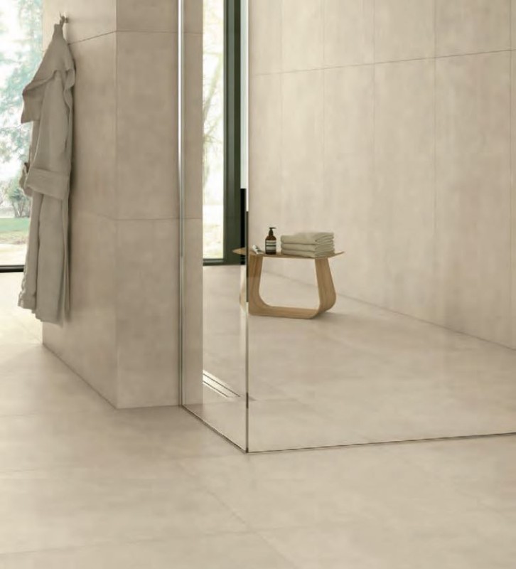 Płytki beżowe imituące beton Casalgrande Padana Beton Ivory 75,5x151 38041