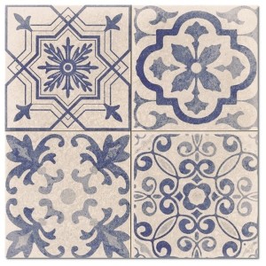 Płytki patchworkowe niebieskie beż Realonda Skyros Deco Blanco 44x44