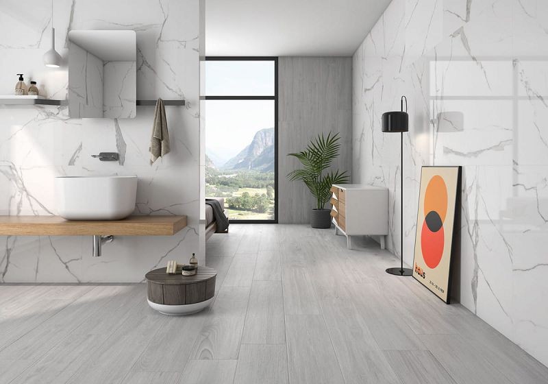 Geotiles Nilo Blanco Polished Rectified 90x90 płytka podłogowa imitująca marmur 132528