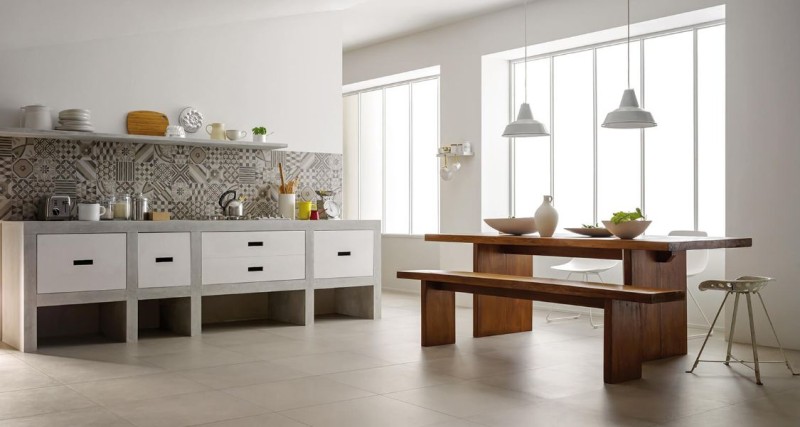 Płytki podłogowe imitujące beton beż szary Marazzi Block Greige MLL9 60x120 48427