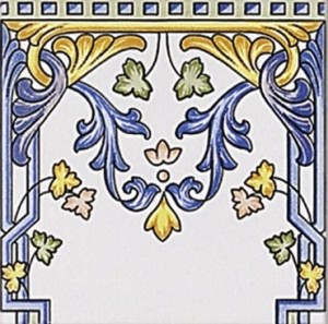 Płytki patchworkowe biało-niebieskie Mainzu Zócalo Mallorca Azul 20x20