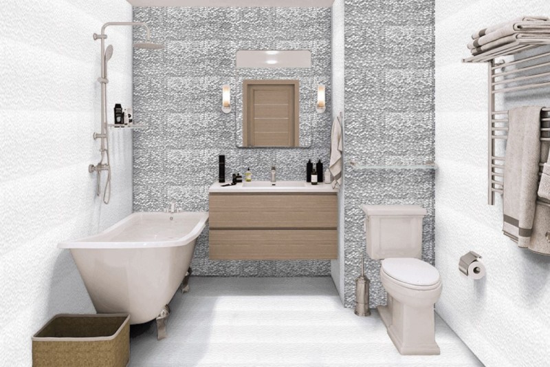 Płytki ścienne białe małe heksagony Venis Dubai White 33,3x100 amb 35393