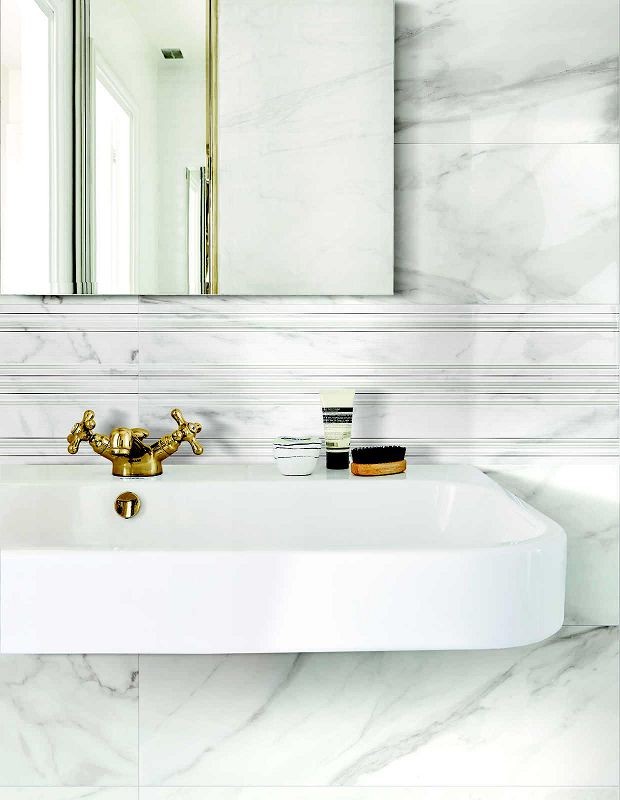 Marazzi Marbleplay Decoro Classic White 30x90 M5LJ płytka ścienna 139194