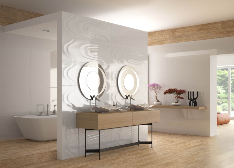 Płytki ścienne białe Saloni Vantage Blanco mate 40x120 bn, ag 9543