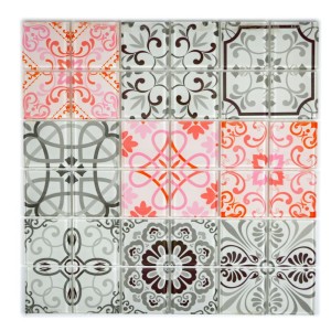 Mozaika szkło patchwork czarna czerwona Metropol MM 0566 30,0x 30,0