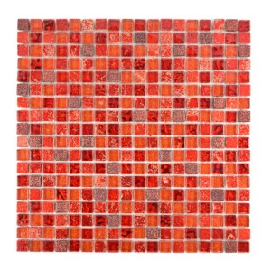 Mozaika mix szkło kamień mały kwadrat pomarańczowy czerwony Metropol MM 1219 30,0 x 30,0