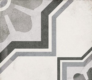 Gresy małe w kwadracie z grafitowym wzorem szare Equipe Art Nouveau Capitol Grey 20x20