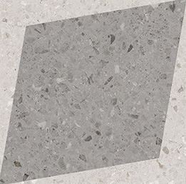 Płytki podłogowe szare lastryko beton Wow 108805 Drops Natural Rhombus Decor Grey 18,5x18,5