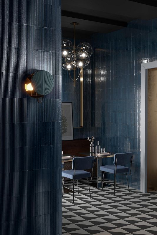 Marazzi Rice Blu Strutt. Pleat 3D Lux 7,5x20 M96L płytki ścienne cegiełki 141482