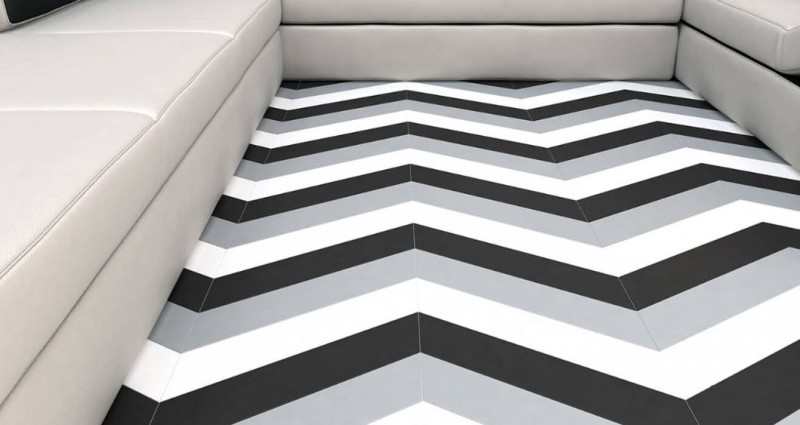 Płytki podłogowe fracuska jodełka grafite Wow Floor Tiles Chevron B Floor R9 Graphite Matt 10x52 101337