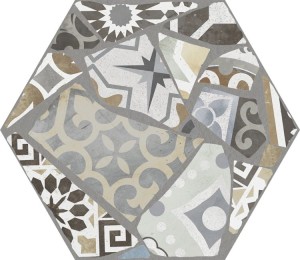 Aparici Studio Stamp Hexagon 25x29 płytka heksagonalna patchwork