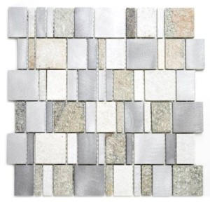 Mozaika mix prostokątna szara metal kamień beżowy Metropol MM 1310 29,6 x 29,8