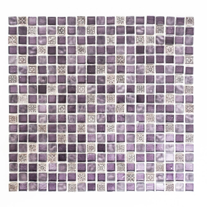 Mozaika mix fioletowa biała z wzorem naturalny kamień Metropol MM 0145 32,2 x 30,5 102075