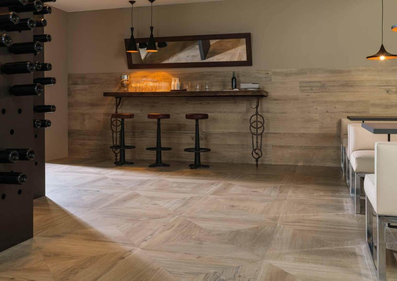 Płytki imitujące naturalne drewno w formie kwadratu jasne Porcelanosa Heritage Colonial 80X80 16618