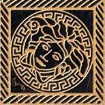 Płytki wstawki podłogowe meduza marmurowa czarna Versace Ceramics Marble Toz. Medusa Nero Sab 11,5x11,5