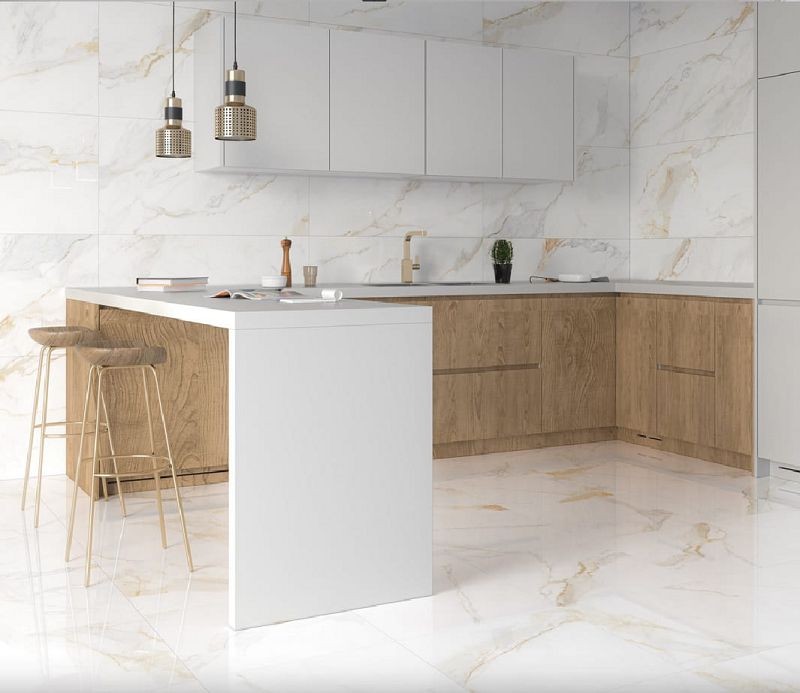 Ecoceramic Marshall Gold Polished 60x120 płytki marmurowe gresowe 125291