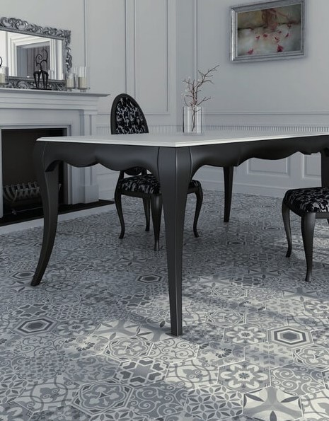 Gresy heksagonalne biało-czarne wzorzystę Equipe Hexatile Harmony B&amp;W 17.5X20 21241