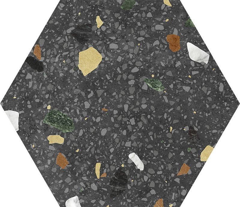 Keros Hexa Tritato Negro23x27 płytka heksagonalna lastryko 135748