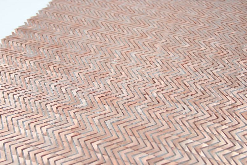 Mozaika Metalowa Szczotkowana Gravity Chevron 3D Różowe Złoto 30x29,8 103742