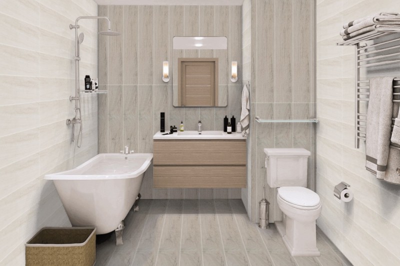 Płytki drewno sęki szary beż Porcelanosa Manhattan Maple 19,3x180 15575