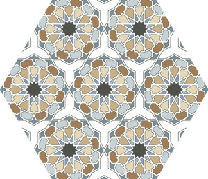 Keros Hexa Al-Andalus Mix 23x27 płytka heksagonalna patchwork marokański