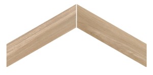 Francuska jodełka gres beżowy drewno Emil Ceramiche Sleek Beige Chevron Nat 11x54