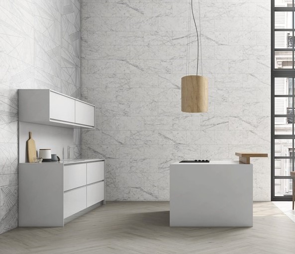Płytki marmuropodobne białe APE Decor Vita II Polished Rect 60x120 dms 40224