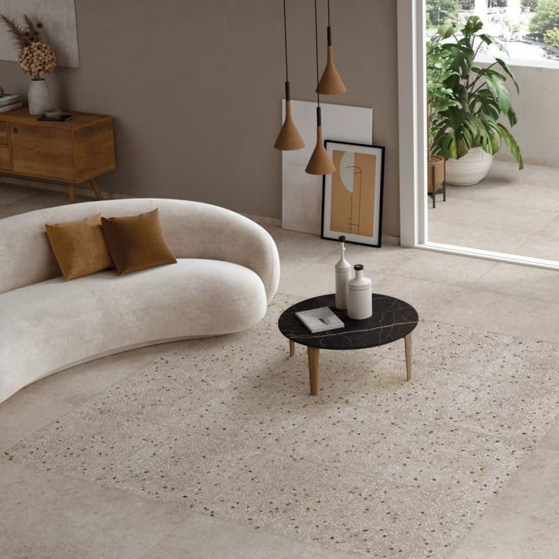 Ariana Anima Ghiaia Beige Naturale 60x60 płytki gresowe imitujące lastryko 114357