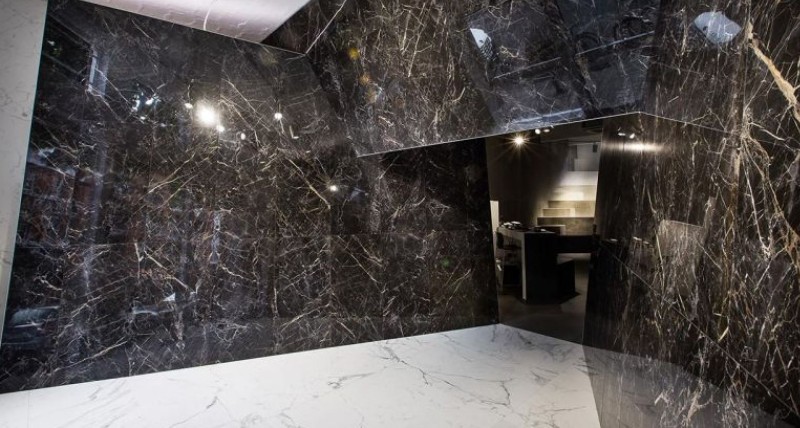 Płytki-spieki imitujące ciemno-brązowy marmur połysk Marazzi Grande Marble Look S. Laurent Lux M0GA 120x240 46806