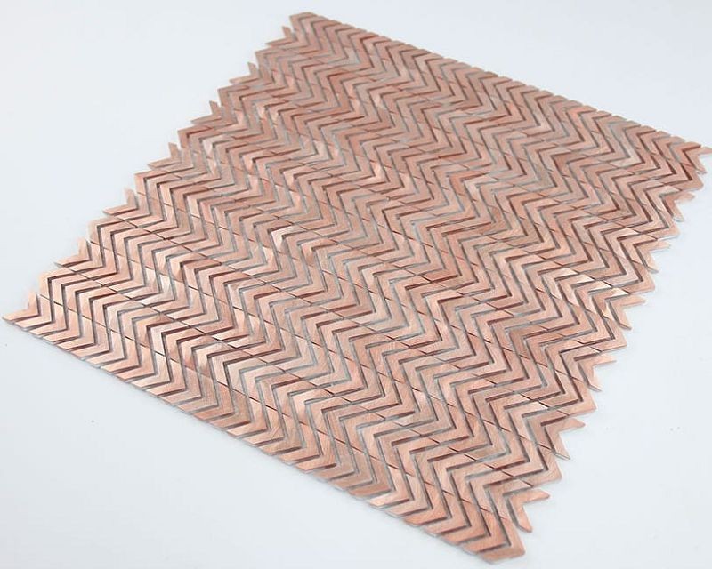 Mozaika Metalowa Szczotkowana Gravity Chevron 3D Różowe Złoto 30x29,8 103738