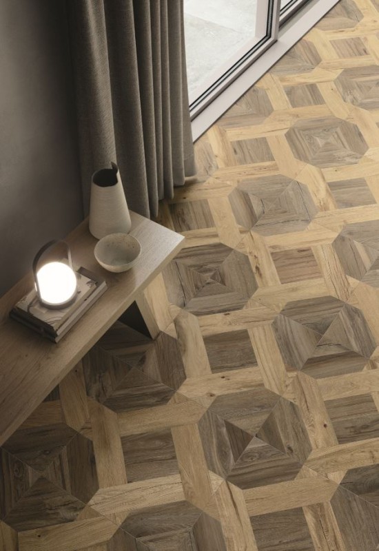 Gres dwrocowy kwadrat rustykalny sęki drewno parkiet brąz Flaviker Nordik Wood PF60005047 Mansion Gold Brown 60x60 77890