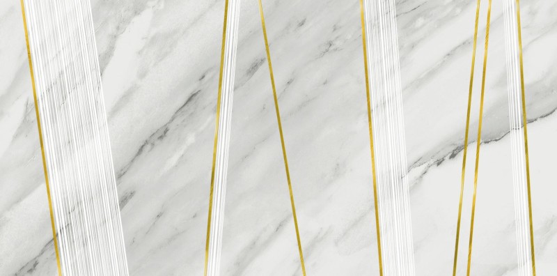Płytki scienne marmur biały z czarną szarą żyłą Gardenia Orchidea Unique Marmi LineeComp 2 Statuario 40x80 93780