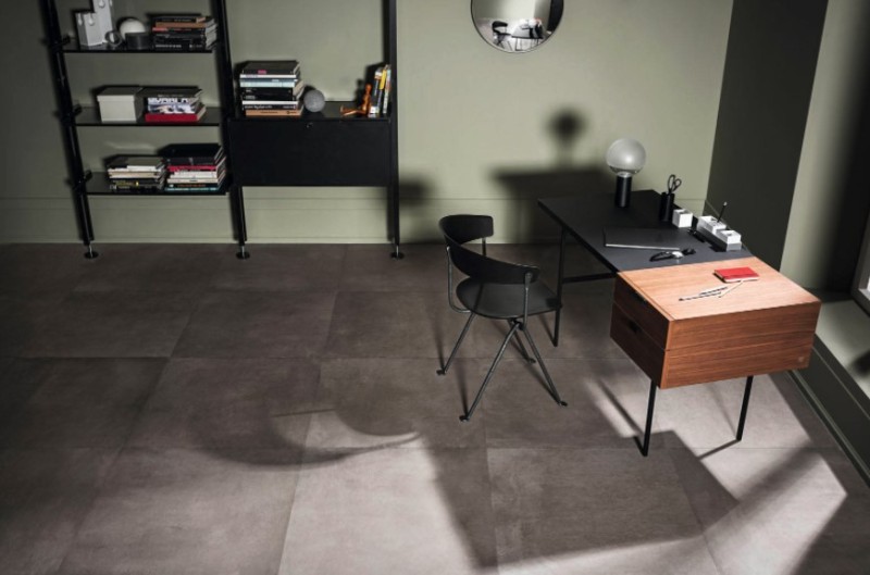 Płytki podłogowe beton ciemno szary Marazzi Powder Graphite MMX3 75x75 ag 16134