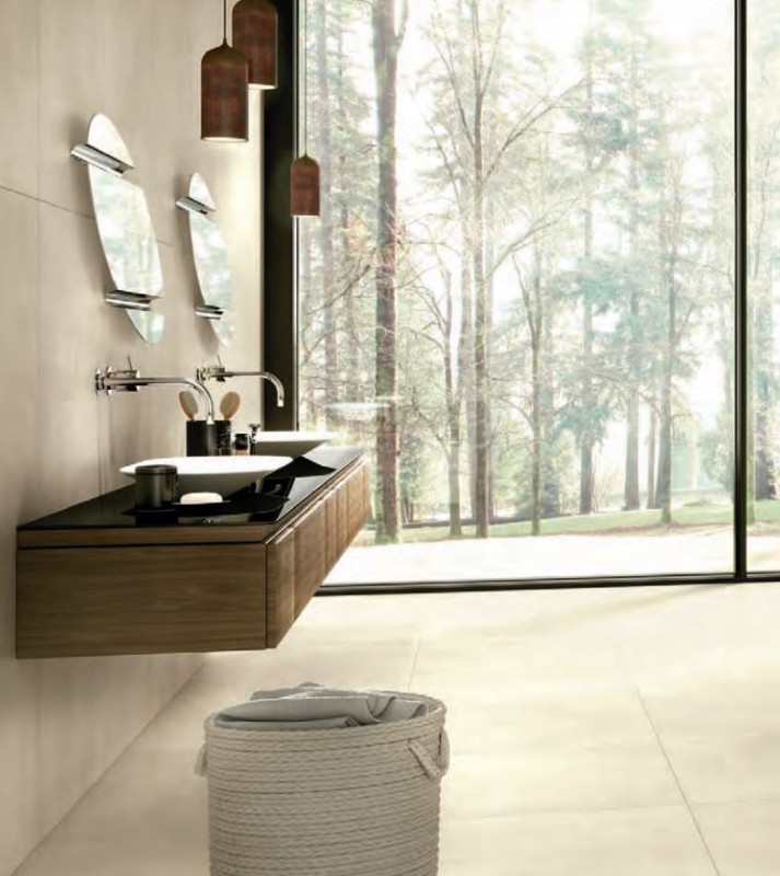 Płytki beżowe imituące beton Casalgrande Padana Beton Ivory 75,5x151 38040