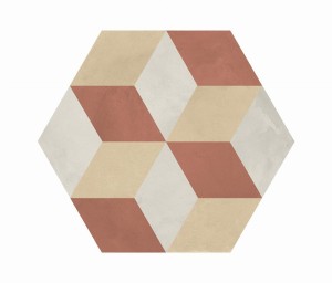 Marca Corona Terra Art Cubo Tramonto/Crema Esagona 25x21,6 I423 płytki heksagonalne