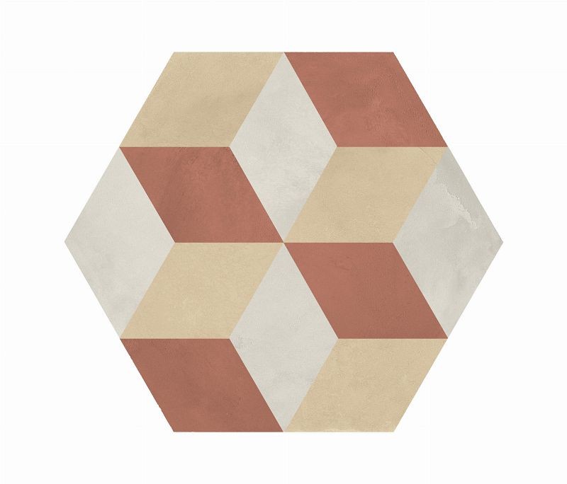 Marca Corona Terra Art Cubo Tramonto/Crema Esagona 25x21,6 I423 płytki heksagonalne 144360
