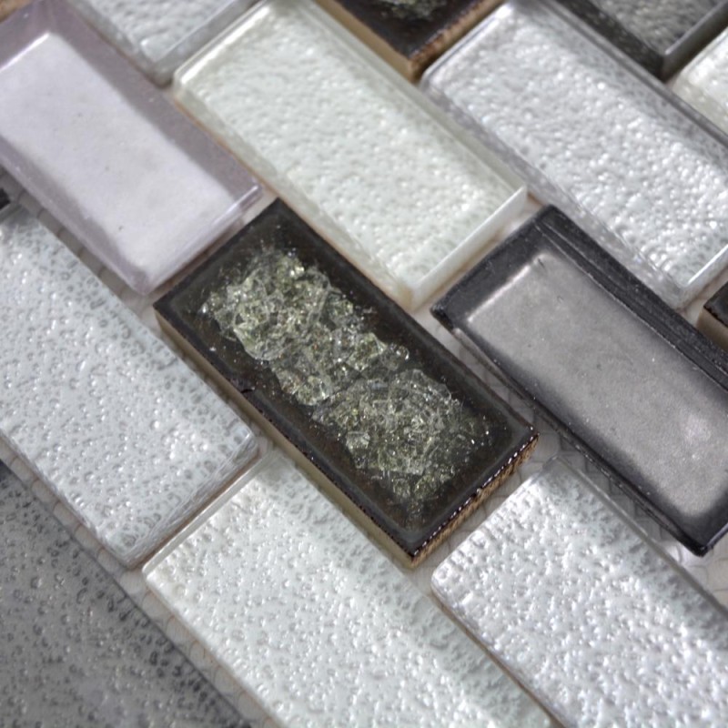 Mozaika mix cegiełka mały prostokąt szaro - czarna perl Metropol MM 0620 30,0 x 30,0 101772