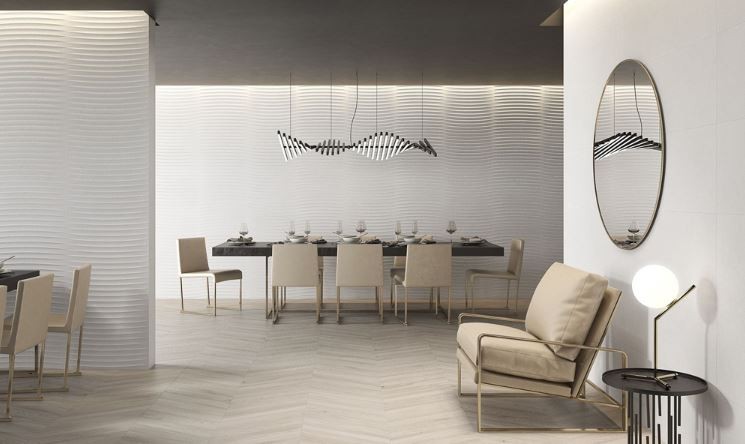 Płytki ścienne beżowe kamień fała 3D Saloni Keystone Feel Marfil GAK670 40x120 82902