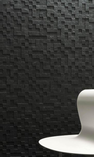 Płytki kamień czarne ze strukturą Marazzi Mystone Lavagna Nero M03W 75x75 37354