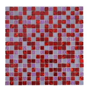 Mozaika mix szkło gres mały kwadrat fioletowy czerwony Metropol MM 1220 30,0 x 30,0