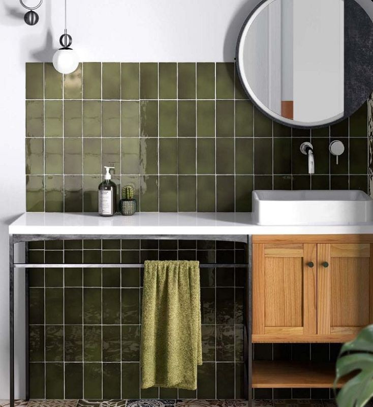 Equipe Manacor Basil Green 7,5x15 płytka ścienna 128026